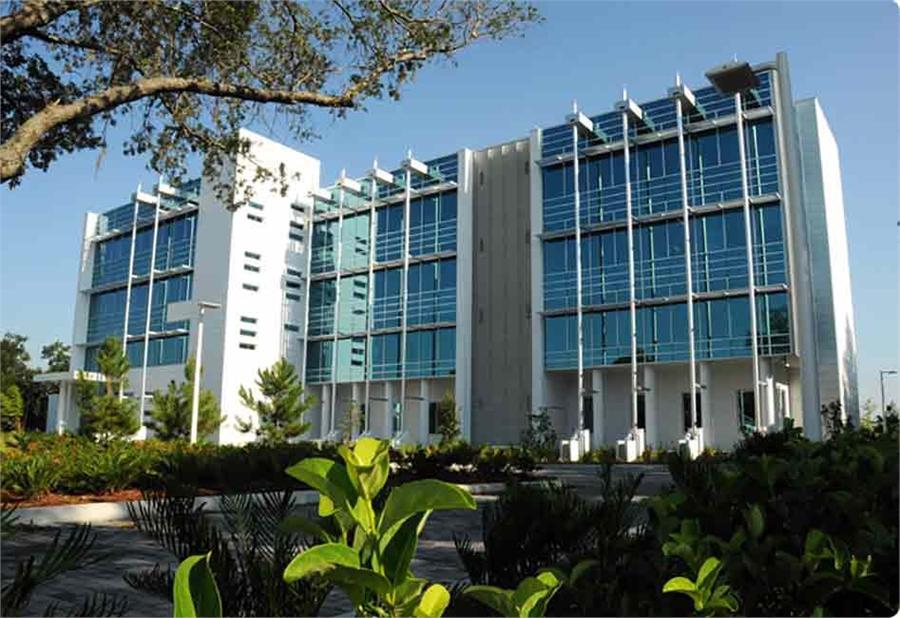 A commercial office building